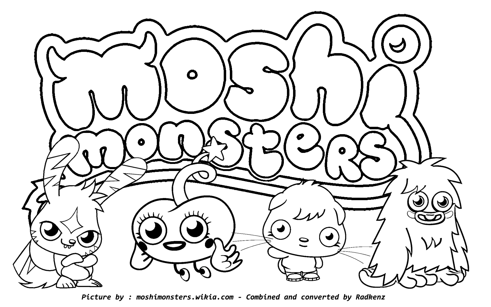 Moshi Monsters Coloring Pages 1600x1000 Moshi Monsters Coloring Pages