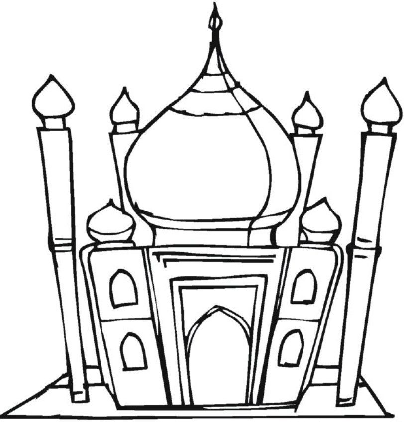 Islamic Coloring Pages Mosque Image Coloring For Kids 812x848 Islamic Coloring Pages Mosque Image Coloring For Kids