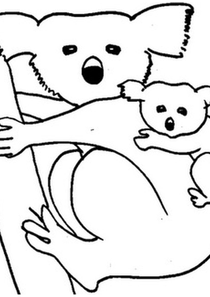 826x1169 Incredible Mother Koala And Baby Coloring Pages Pics For Animal