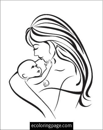 339x425 91 Best Mother And Child Coloring Pages Images