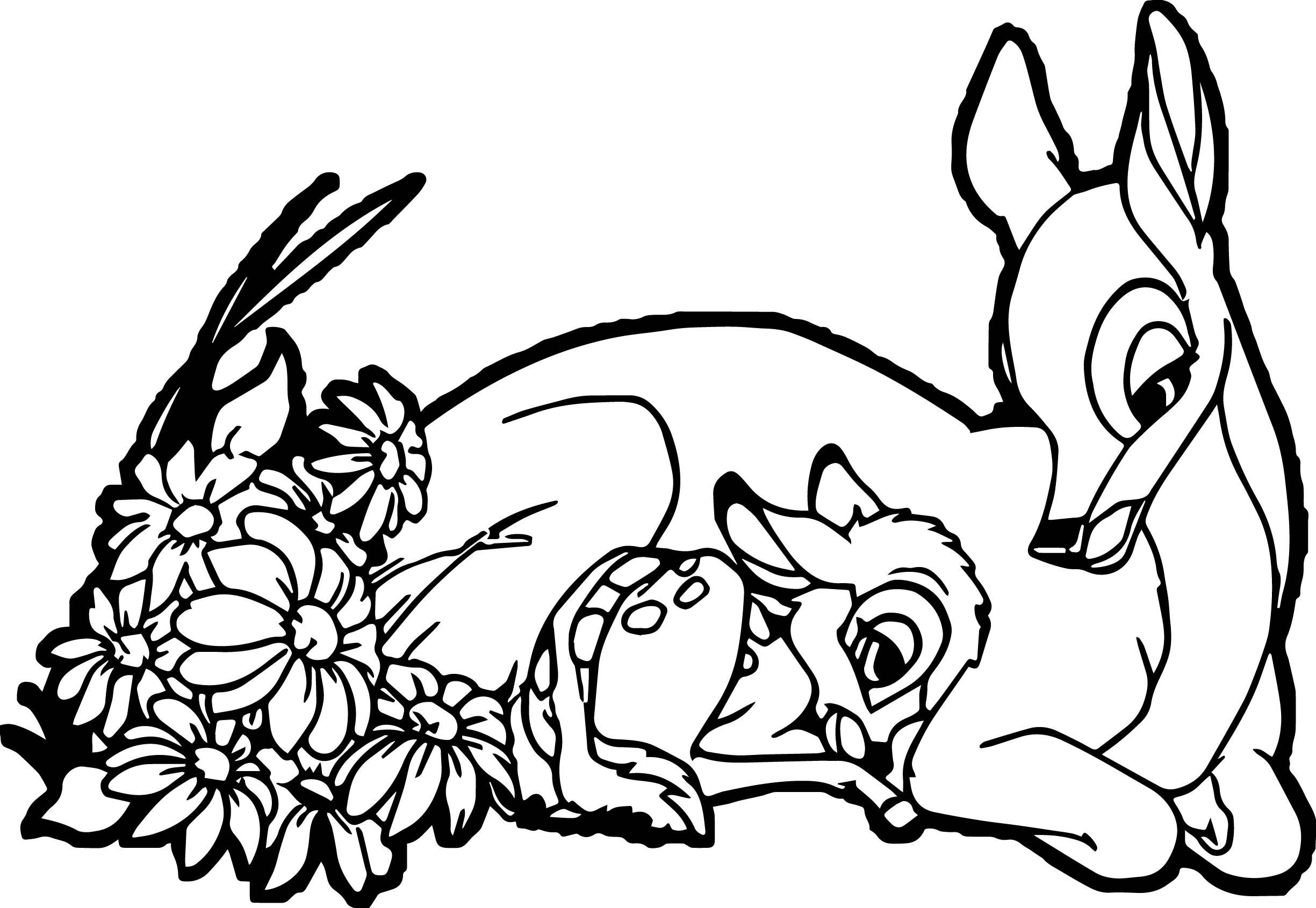 2449x1691 Bambi Coloring Pages With Frog For Kids Best Of Happy Bambi Mother