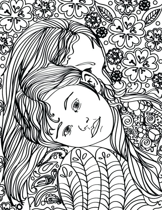 564x729 Free Printable Mother Daughter Hugging Adult Coloring Page Adult