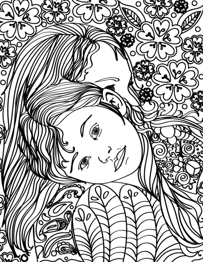 Free Printable Mother Daughter Hugging Adult Coloring Page 700x906 Free Printable Mother Daughter Hugging Adult Coloring Page