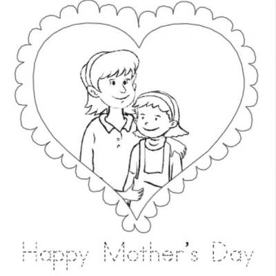 400x400 Mother And Daughter Coloring Page {Mother And Child} Tip Junkie