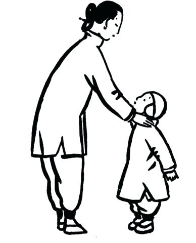 388x480 Father Son Coloring Pages Mother With A Little Son Father
