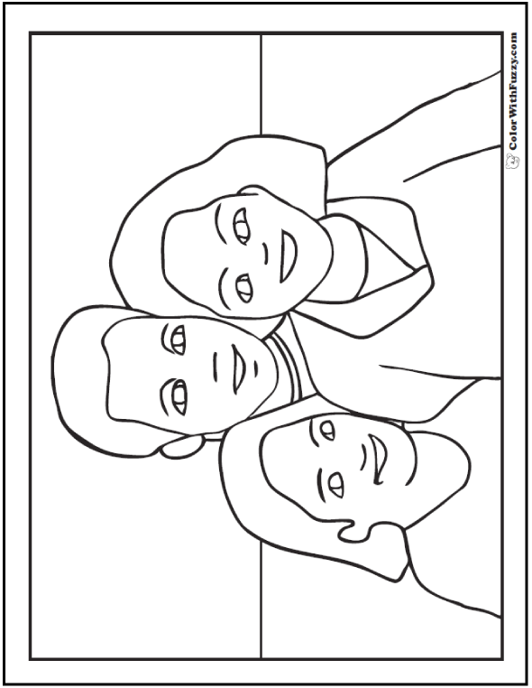590x762 Happy Father's Day Coloring Pages Father, Mother, Daughter