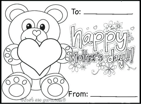 460x338 Mothers Day Coloring Sheets Printable Happy Mothers Day Teddy Bear