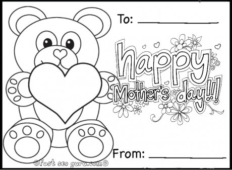 460x338 Free Kindergarten Mothers Day Coloring Pages Printable Happy Teddy