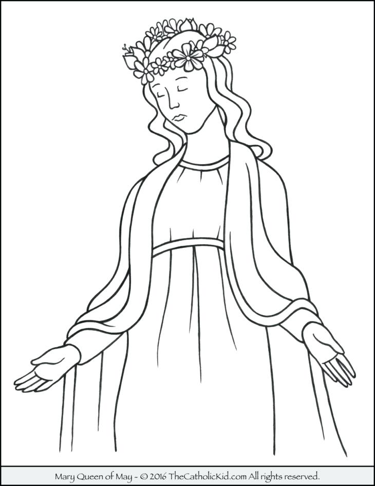 Mary Coloring Page Queen Of May Crowning Coloring Page Mother Mary 730x945 Mary Coloring Page Queen Of May Crowning Coloring Page Mother Mary