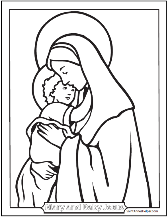 Saint Mary Coloring Pages 590x762 Saint Mary Coloring Pages