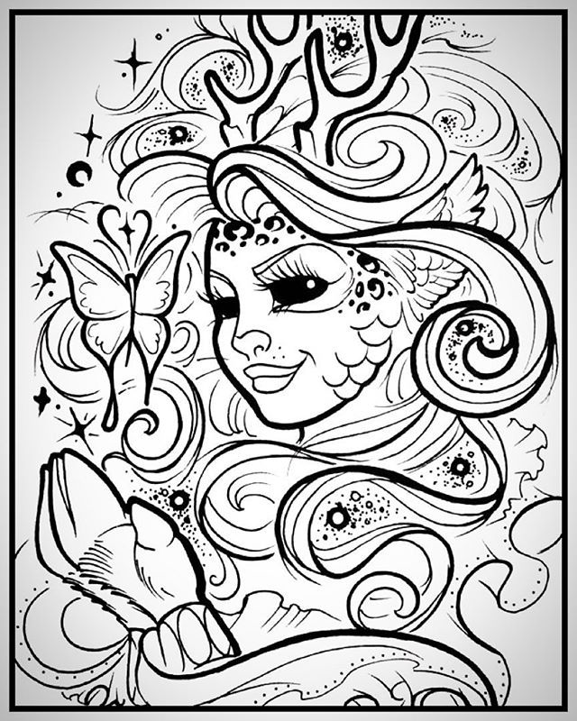 640x800 Free Printable Mother Nature Coloring Page (Link In Bio
