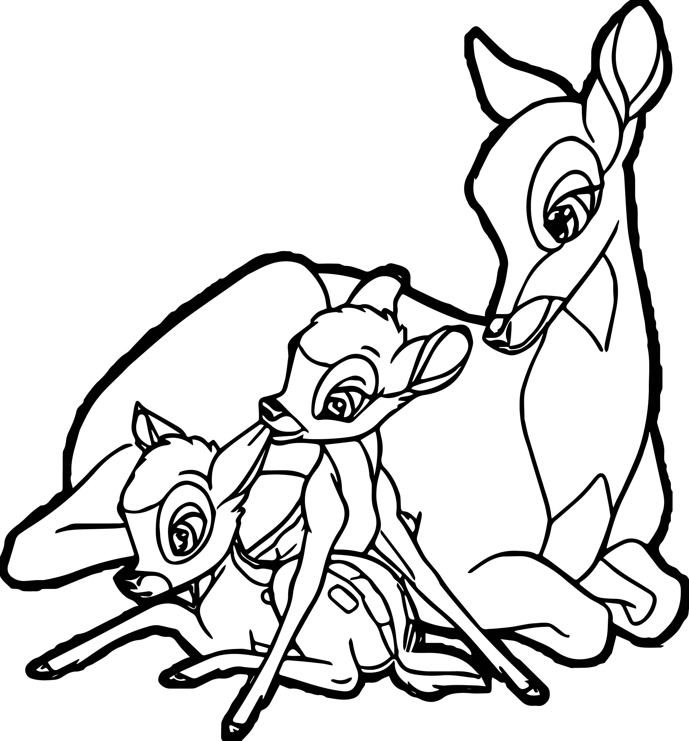 2420x2602 Bambi Coloring Pages With Friends For Kids Elegant Bambi Mother