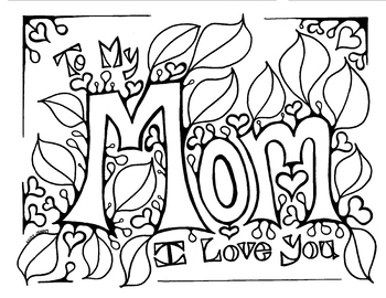 Mother's Day Coloring Page For Mom. Birthday. By Miss Jenny Designs 350x270 Mother's Day Coloring Page For Mom. Birthday. By Miss Jenny Designs