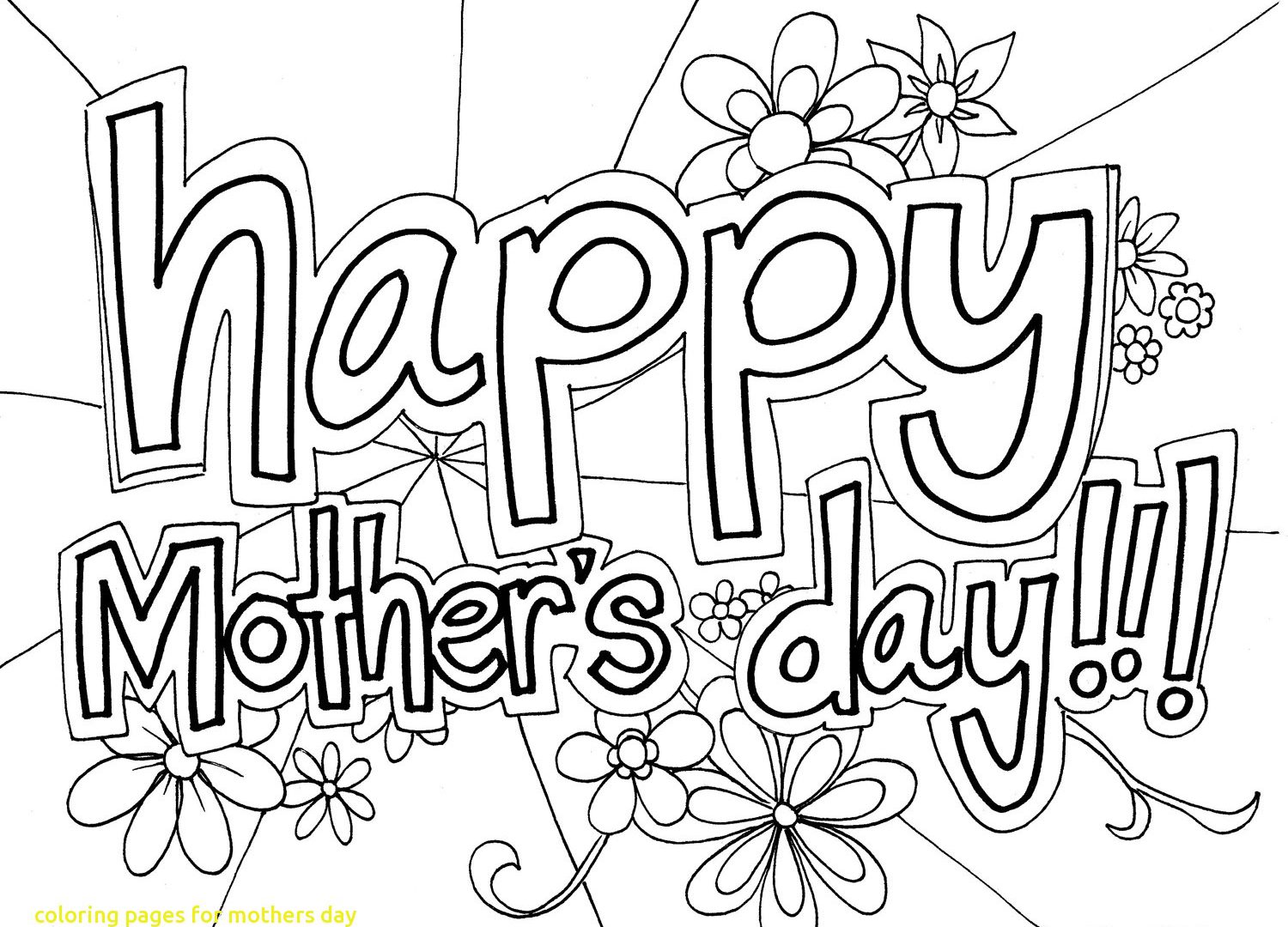 1500x1080 Mothers Day Flowers Coloring Pages Free Large General For Grandma