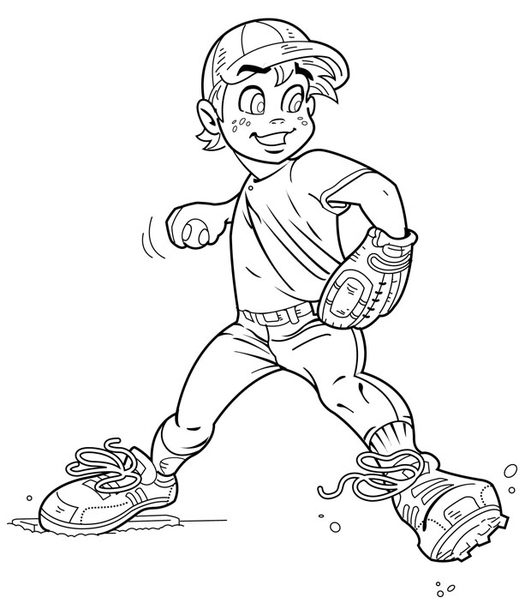 531x600 Pitcher Coloring Pages Printable Baseball Pitcher Coloring Page