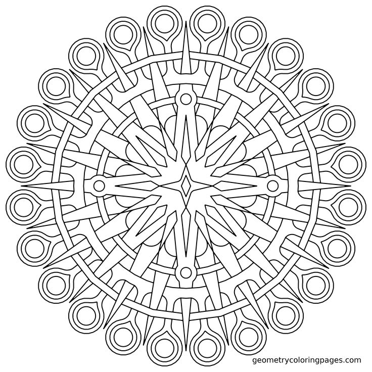 736x736 Coloring Page, Compass Geometry Amp Mandala Coloring Pages