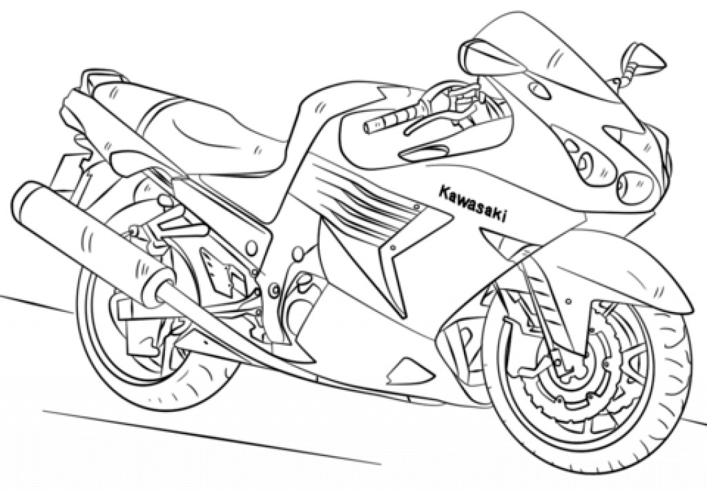 1024x710 Cool Motorcycle Coloring Pages Kawasaki Page Free Printable