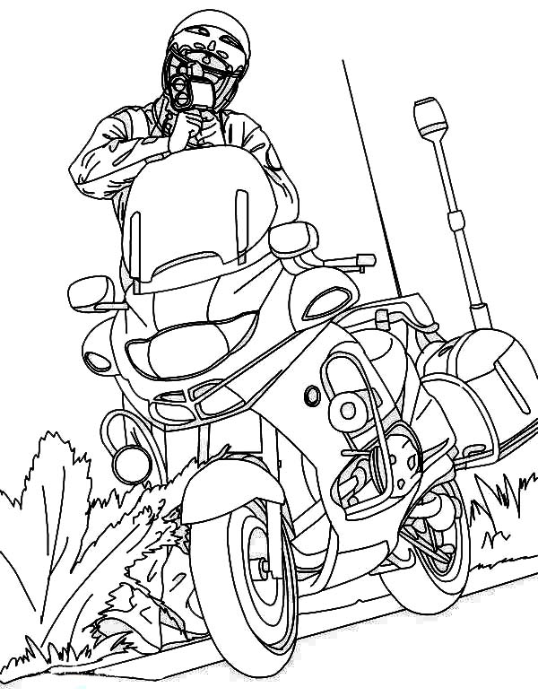 600x776 Police Motorcycle Coloring Pages Police Officer And His Motorcycle