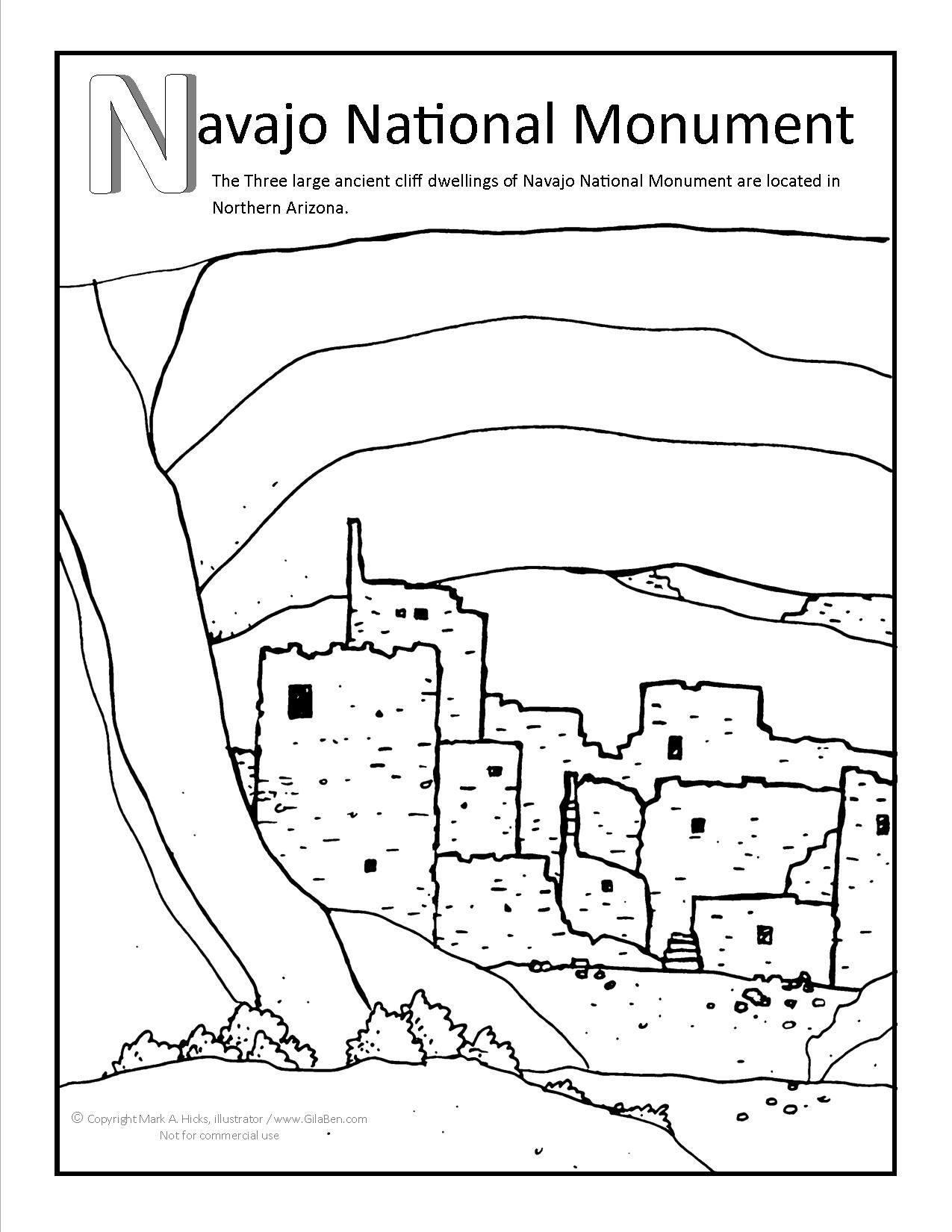 Navajo National Monument Coloring Page 1275x1650 Navajo National Monument Coloring Page