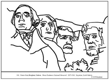Mount Rushmore Coloring Page