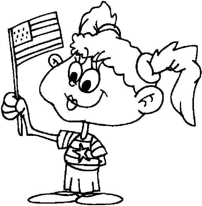 Girl Patriotic Coloring Page 675x687 Girl Patriotic Coloring Page