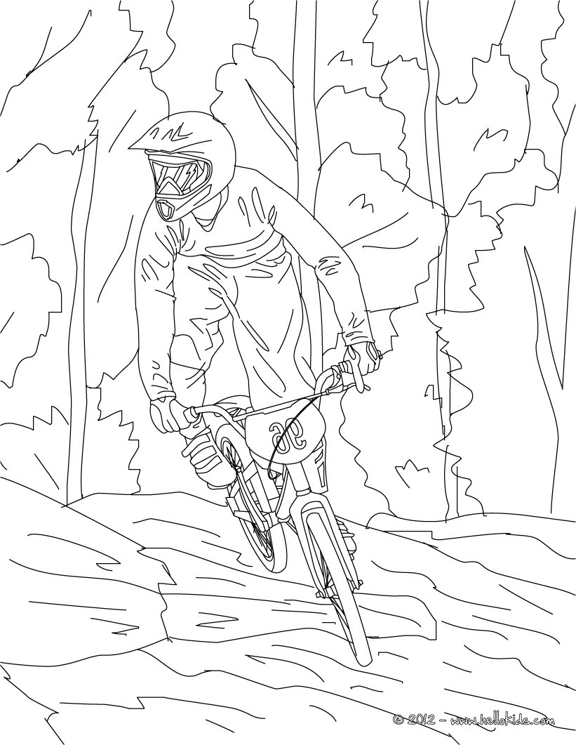 821x1061 Mountain Bike Cycling Sport Coloring Page. More Sports Coloring