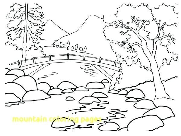 600x452 Coloring Pages Of Mountains Mountains Coloring Page Mountain