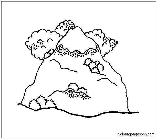 613x544 Awesome Free Coloring Pages Of Mountains Mountain Coloring Page