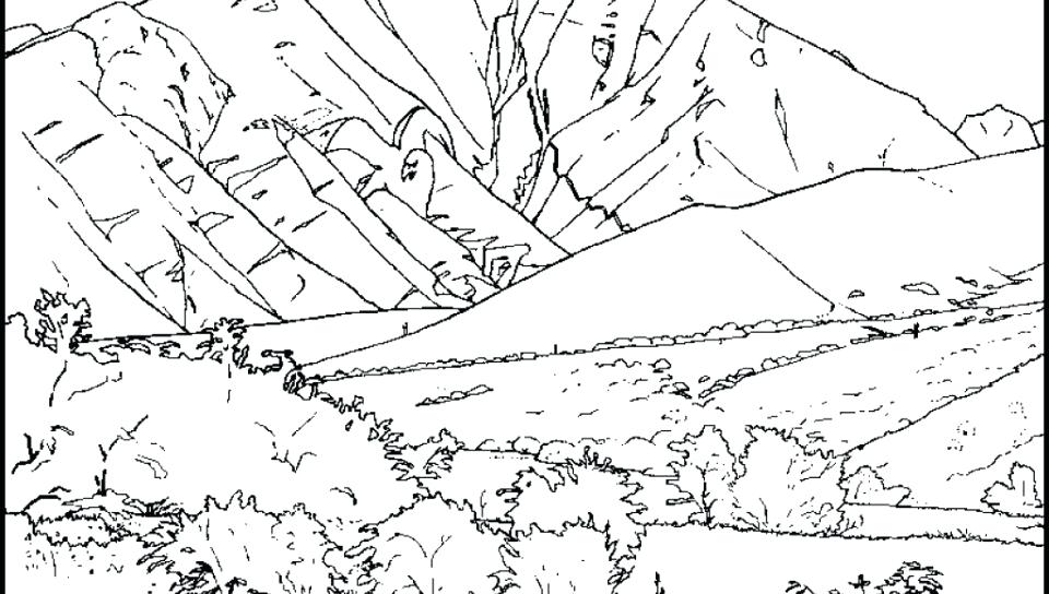 960x544 Mountains Coloring Page Coloring Pages Mountains Adults Printable