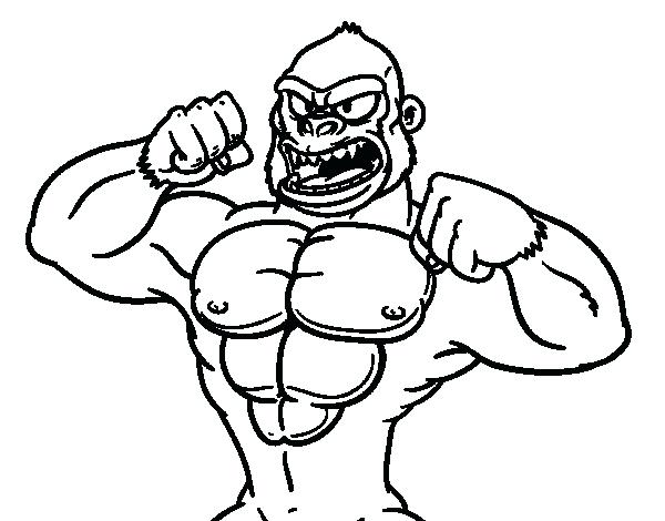 600x470 Gorilla Coloring Pages Strong Gorilla Coloring Page Goodnight