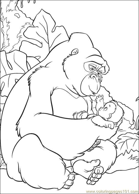 567x794 Gorilla1 Coloring Page