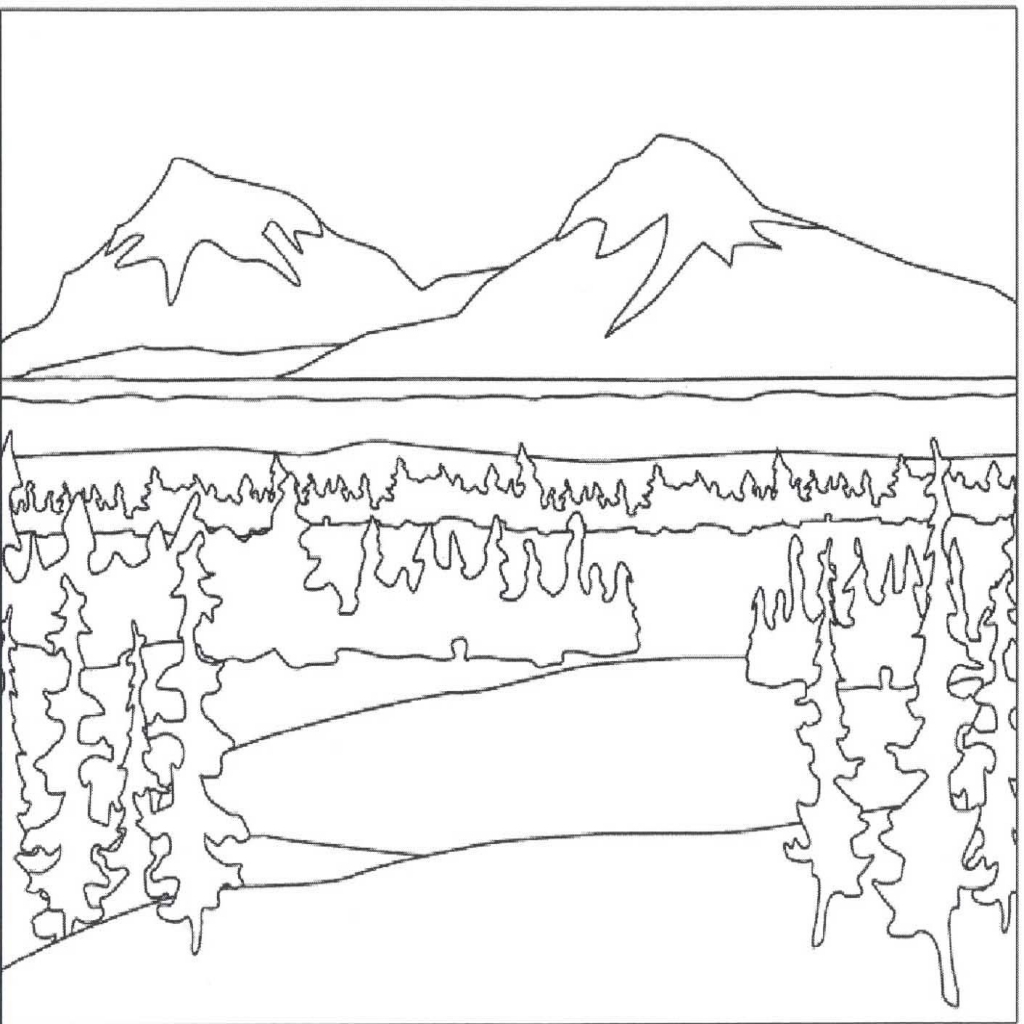 Mountain Landscape Coloring Pages My Nursery Class 1024x1024 Mountain Landscape Coloring Pages My Nursery Class
