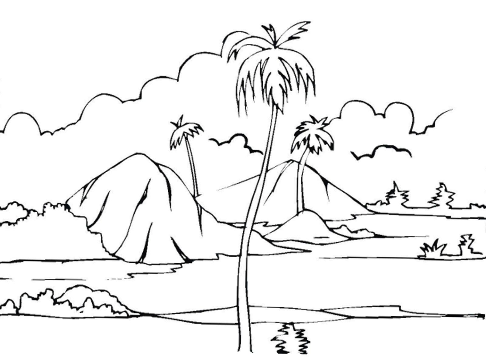 Nature Coloring Page For Kids Lovely Mountain Landscape Pages 1600x1200 Nature Coloring Page For Kids Lovely Mountain Landscape Pages