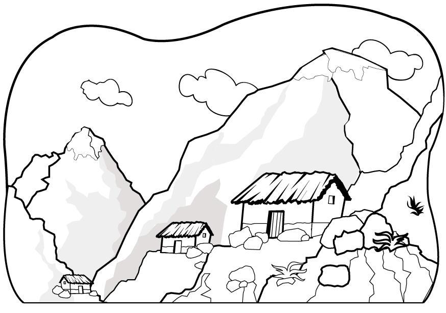 Printable Mountain Coloring Page 872x611 Printable Mountain Coloring Page