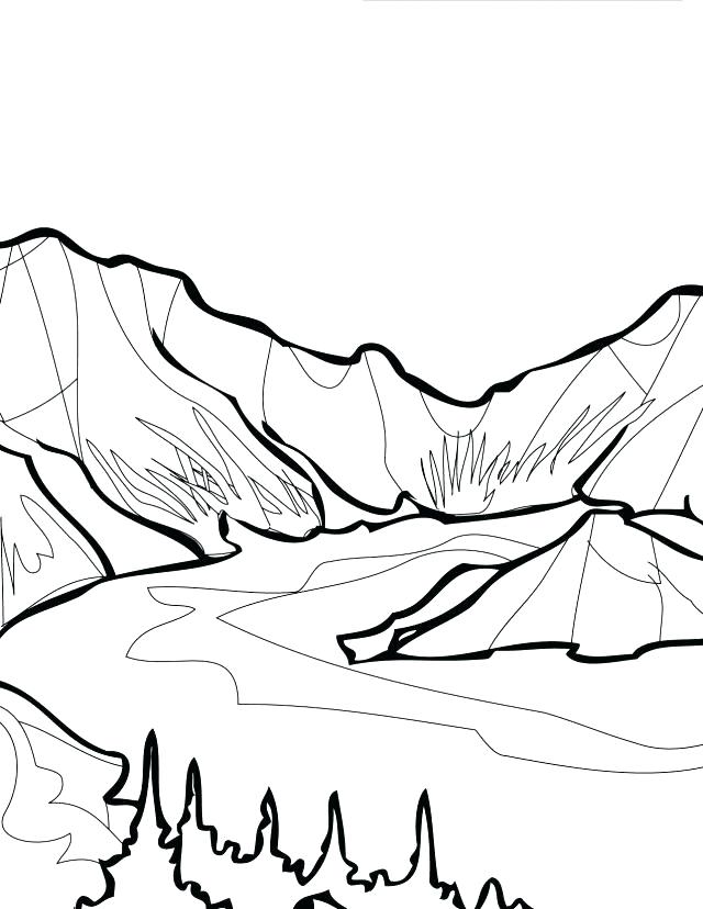 640x828 Coloring Pages Of Mountains Mountain Coloring Pages Mountains
