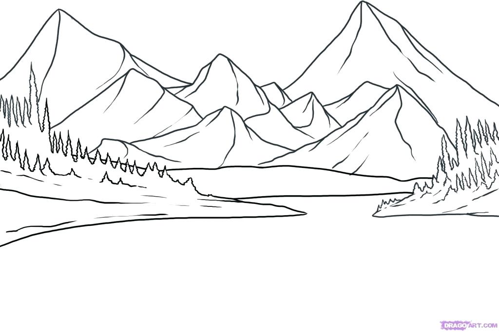 1024x682 Coloring Pages Mountains Coloring Pages Of Mountains Landscape