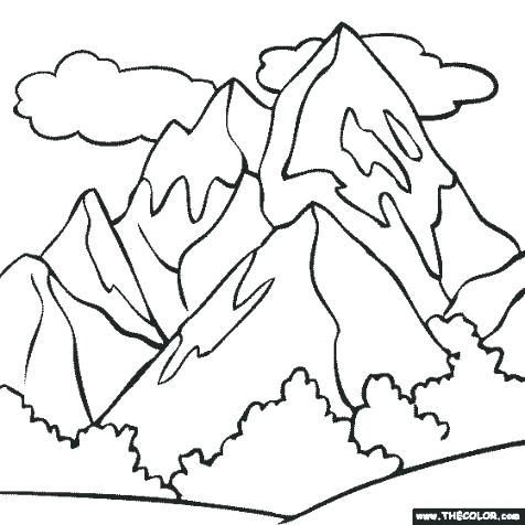 476x476 Mountain Coloring Pages Mountain Coloring Page Mountain Range
