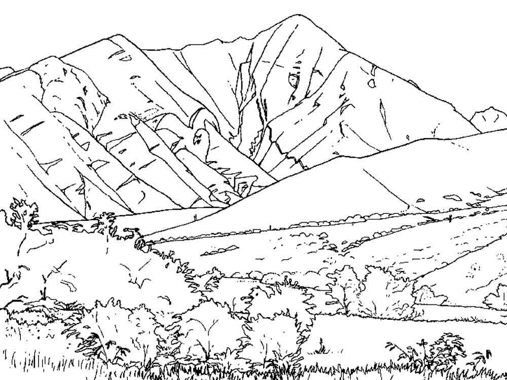 1000x750 Mountains Coloring Pages
