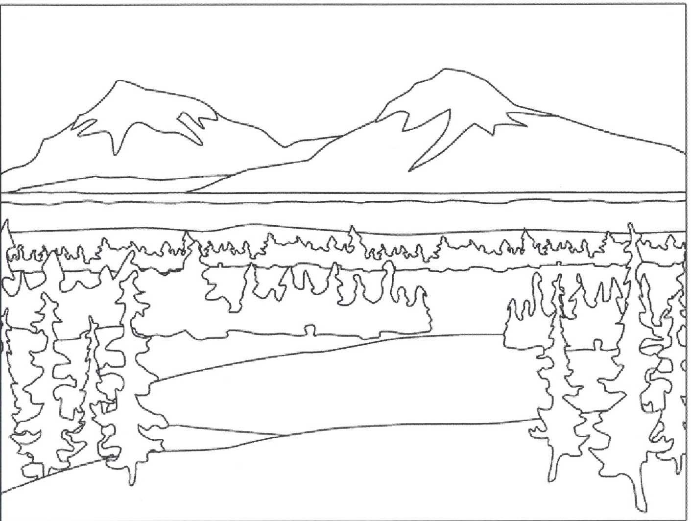 Mountain Landscape Coloring Pages My Nursery Class 1411x1064 Mountain Landscape Coloring Pages My Nursery Class