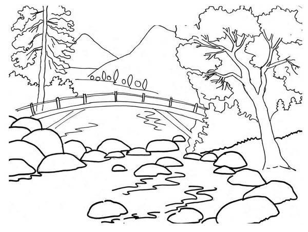 Spring Landscape Coloring Pages 600x452 Spring Landscape Coloring Pages