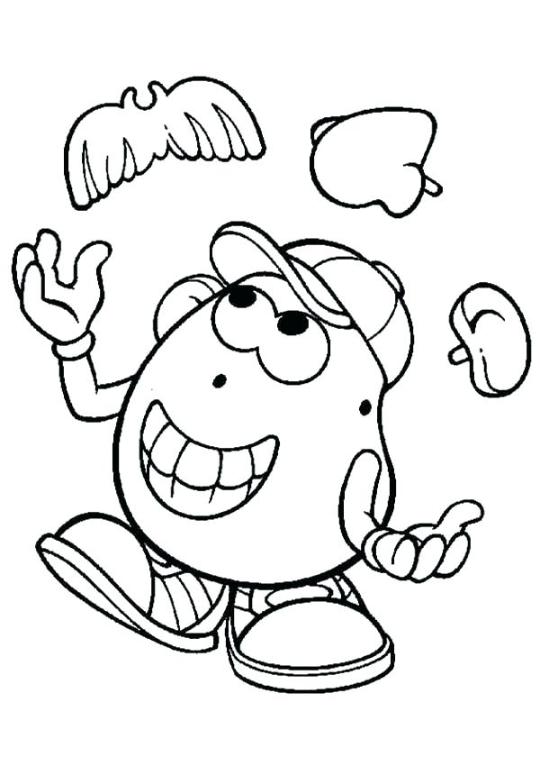 600x840 Mustache Coloring Page Ear Coloring Page Potato Head Juggling