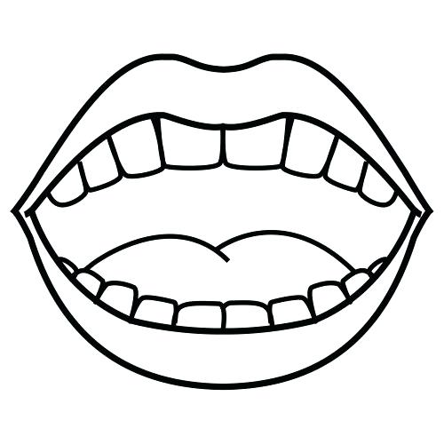 500x500 Mouth Coloring Page And Worksheets For And En Cartoon Mouth