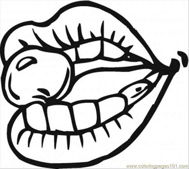 650x583 Cherry In The Mouth Coloring Page