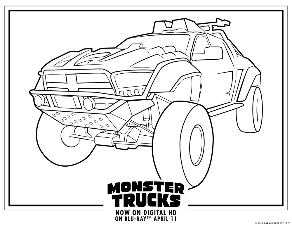 1000x773 Monster Trucks Printable Coloring Pages All For The Boys