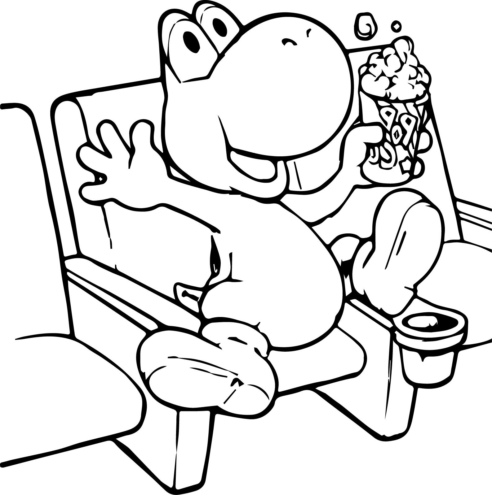 1587x1599 Awesome Yoshi Cinema Happy Coloring Page Mcoloring