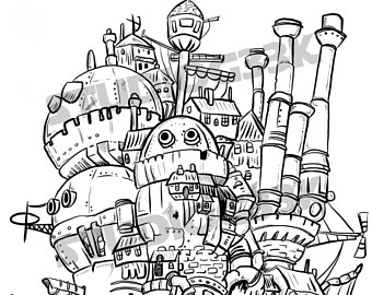 340x270 Castle Coloring Page Etsy