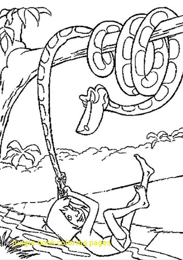 600x851 Jungle Book Coloring Pages With Mowgli Hanging On Kaa Tail