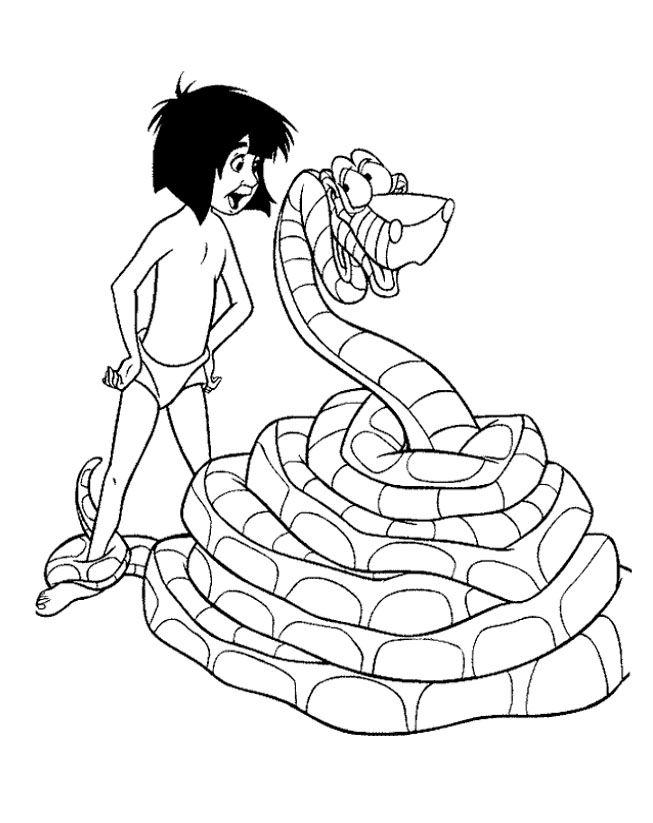 653x823 Jungle Book Mowgli And Kaa Coloring Pages Coloriages Images