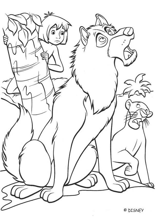 607x850 Akela With Mowgli Coloring Pages