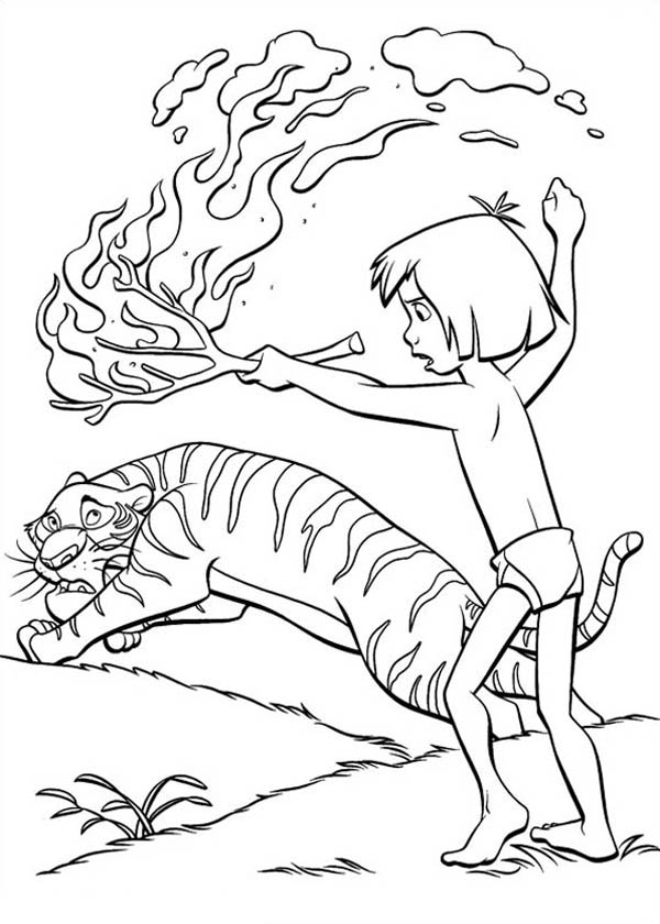 600x840 Shere Khan Runaway From Mowgli In Jungle Book Coloring Pages